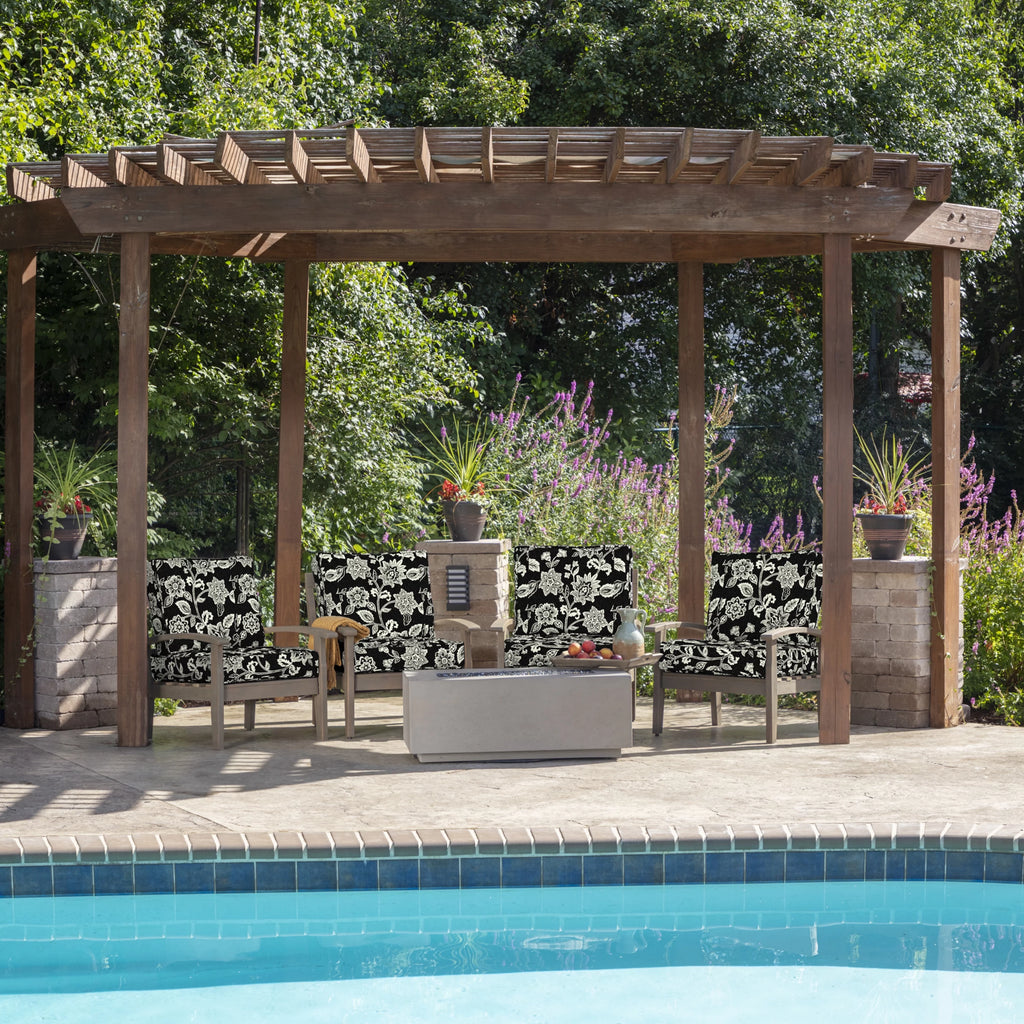 PolyFill Outdoor Deep Seating Cushion Set, 24 x 24, Water Repellant, Fade Resistant, Tufted F199