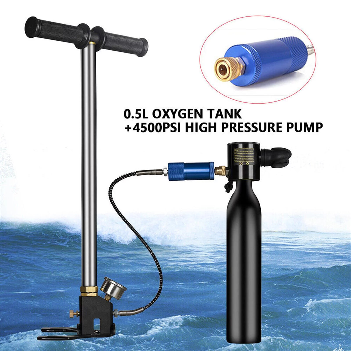 0.5L Oxygen Cylinder Tank Diving Equipment W48892