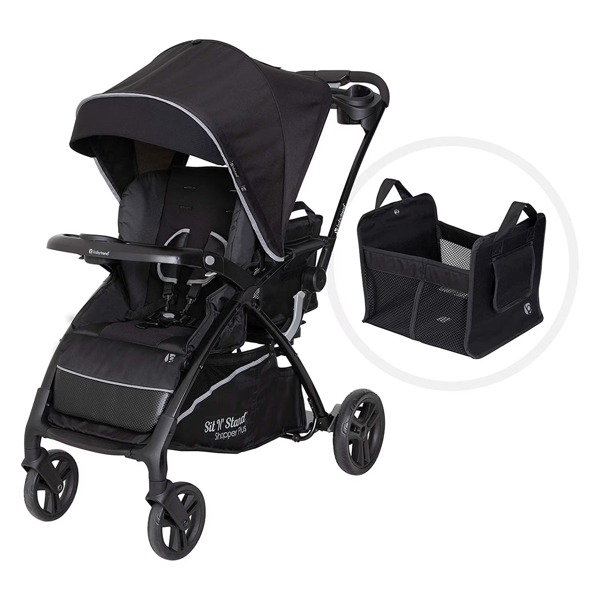 Sit N Stand 5-in-1 Shopper Plus Stroller, Black C8826