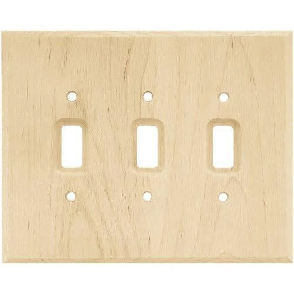 Wood Triple Toggle Switch Wall Plate I656