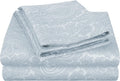 King Blue Cotton Blend Bed Sheet Set with Deep Pocket Fitted Sheet K617603