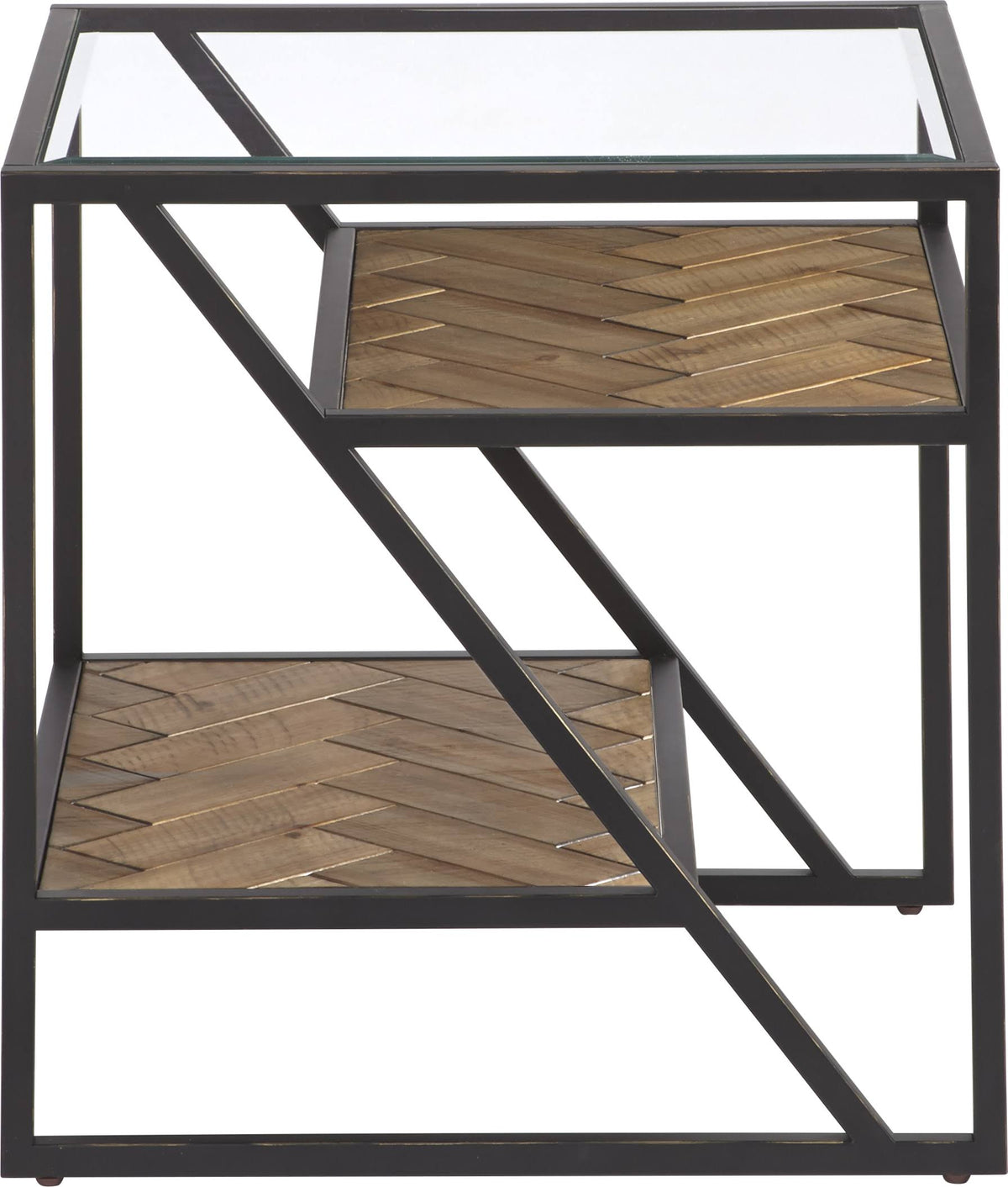 Fir Parquet Square Lamp Table L57859