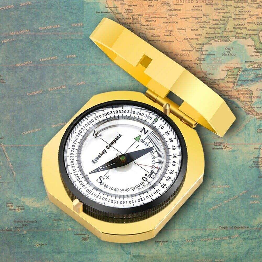 Golden Metal Pocket Compass H848643