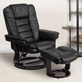Beige LeatherSoft Multi-Position Recliner with Ottoman T2384