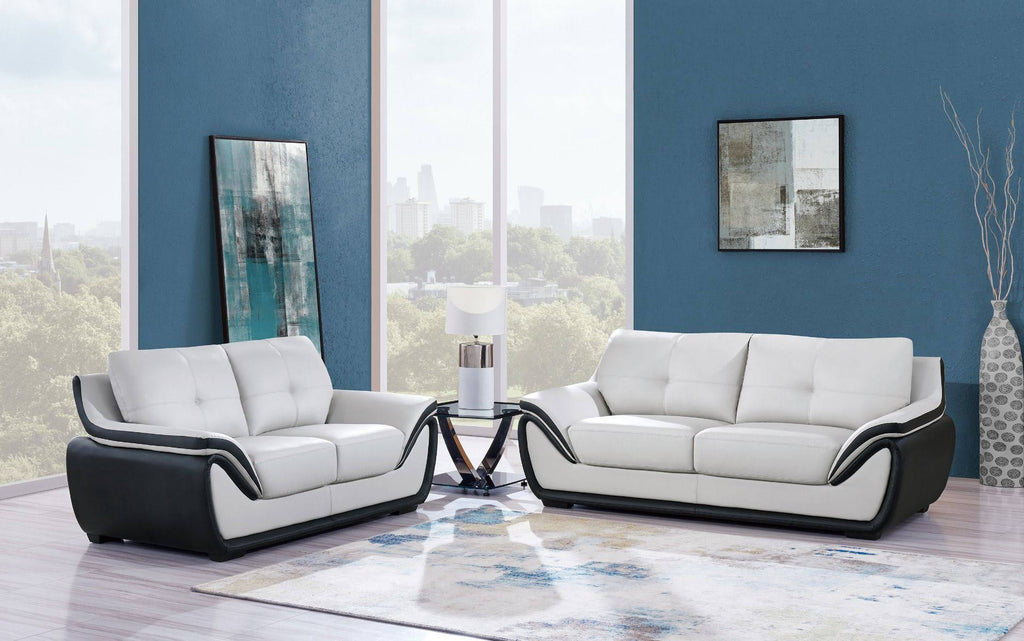Light Gray/Black Loveseat S5695