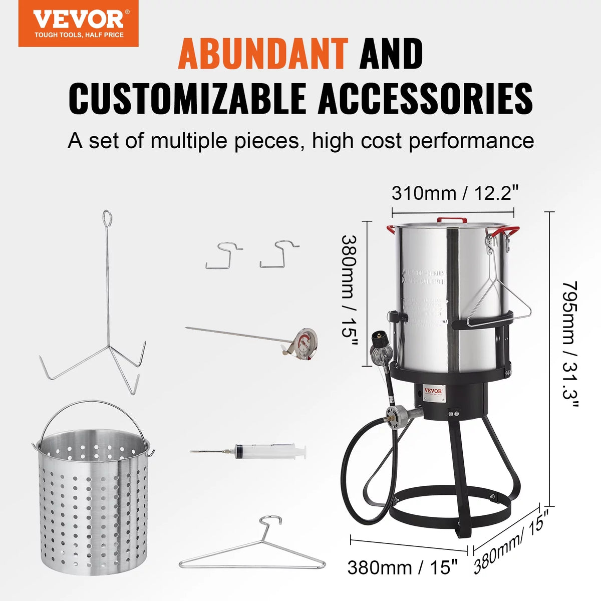 30 Qt Aluminum Turkey Fryer Stock Pot E727
