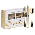 300 PCS Gold Plastic Cutlery Set U257529