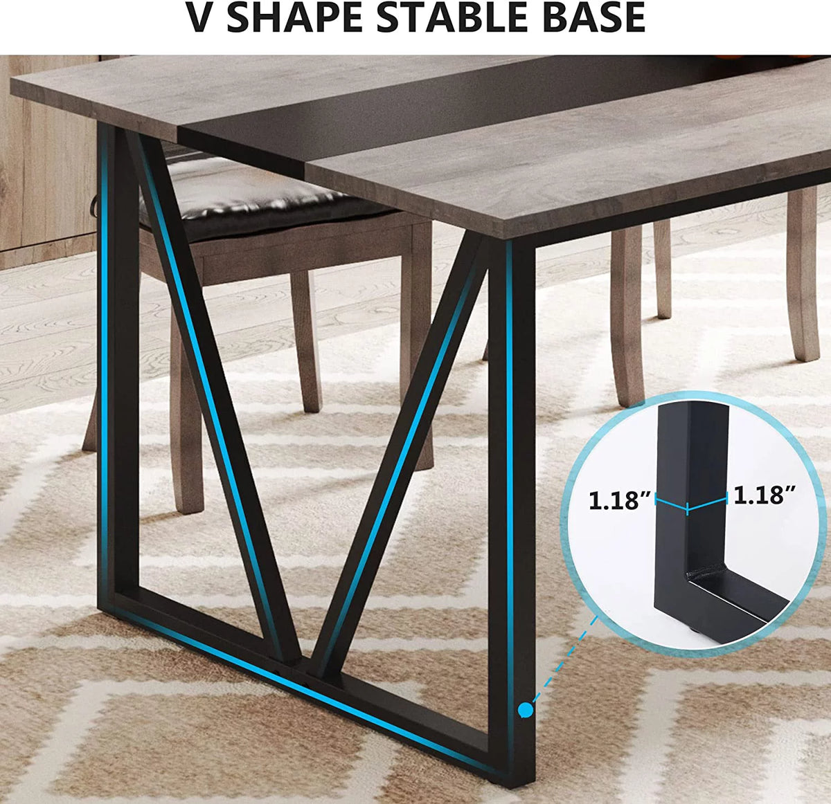 70.8 inch Gray Wood Dining Table X1059