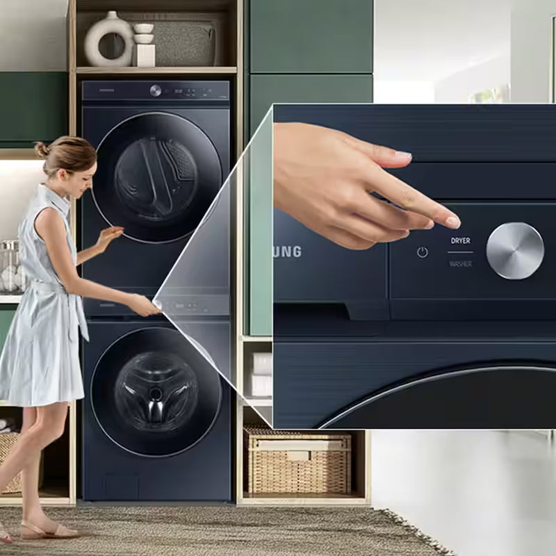 Front Load Washer and Dryer Laundry Stacking Kit in Brushed Black Q21618