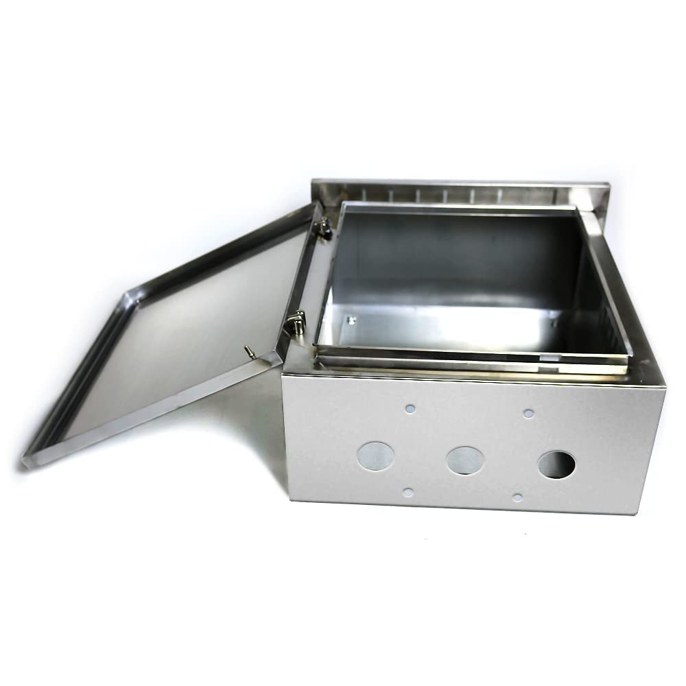 304 Stainless Steel Electrical Box 20'' x 16'' x 8'' IP65 Weatherproof Enclosure with Mounting Plate W11347