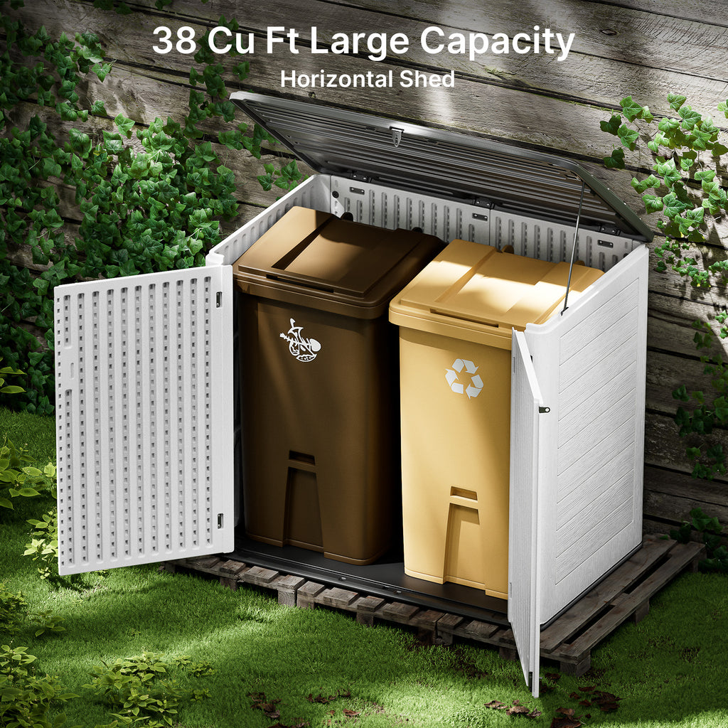 White Resin Outdoor Storage Shed, 38 Cu.ft B299933