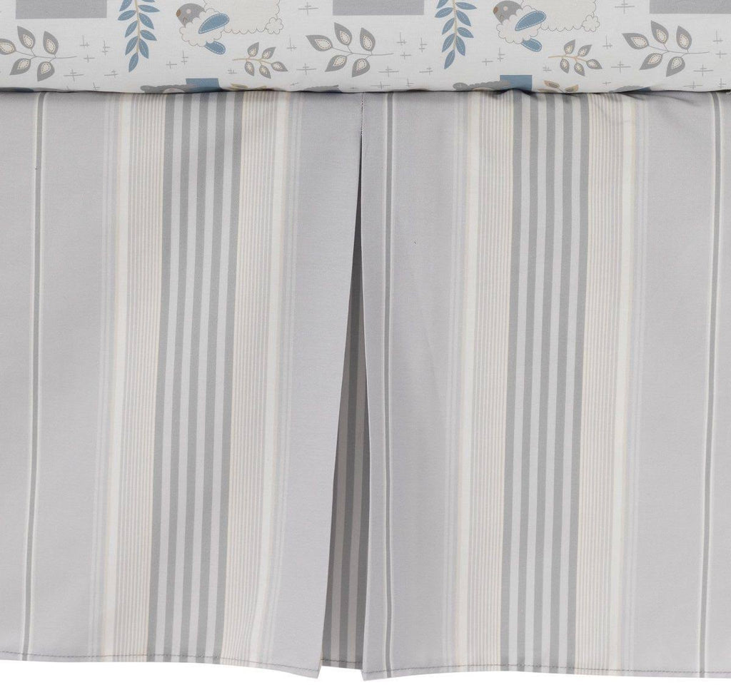 4-Piece Crib Bedding Set, Blue/Grey O87696
