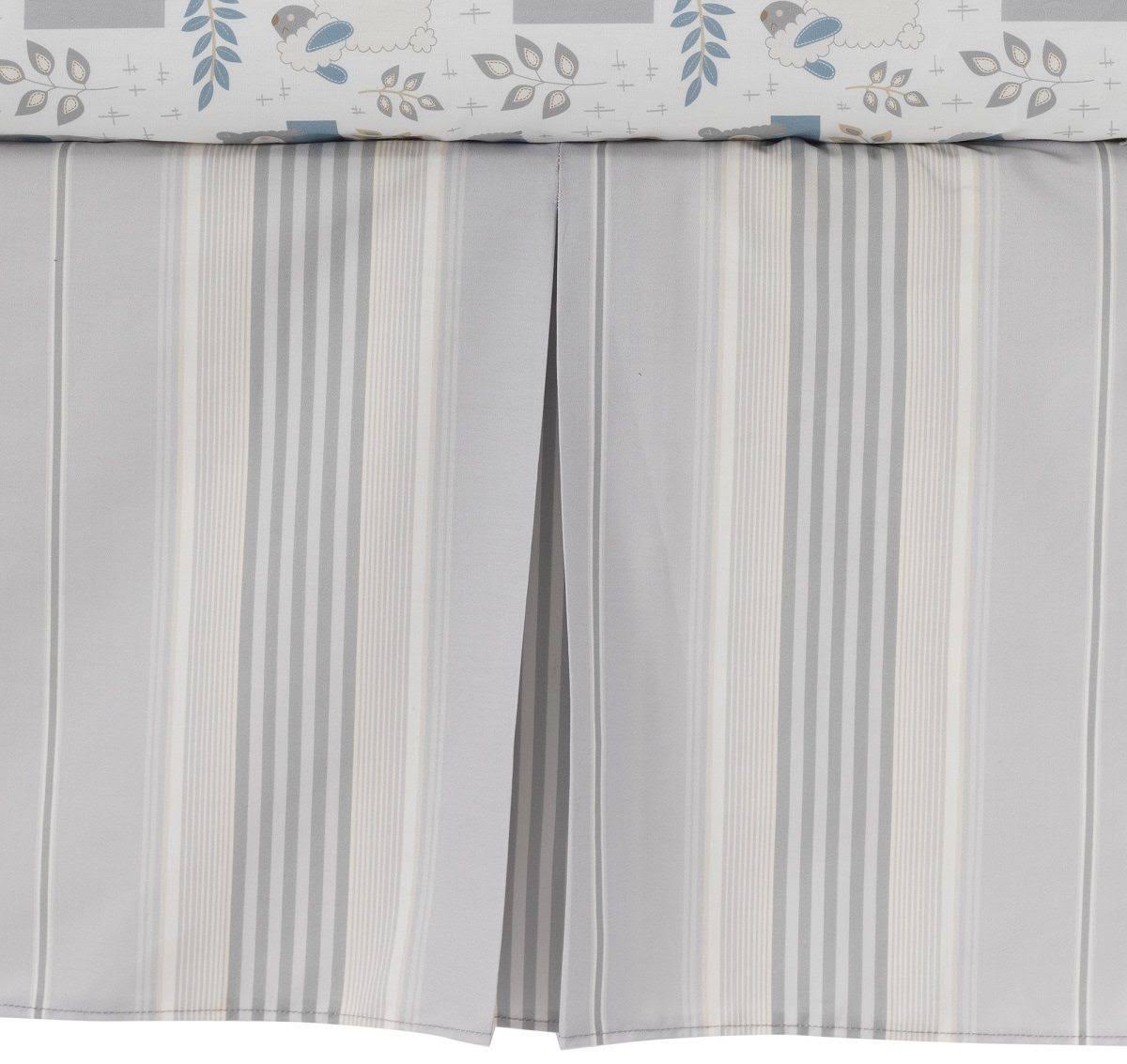 4-Piece Crib Bedding Set, Blue/Grey O87696