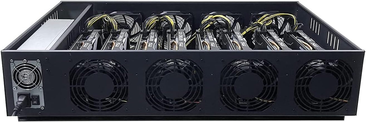 Mining Rig Frame 8 GPU 70mm Slots with 8 Fans R28061