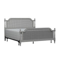 King Wood and Cane Bed French Gray A533