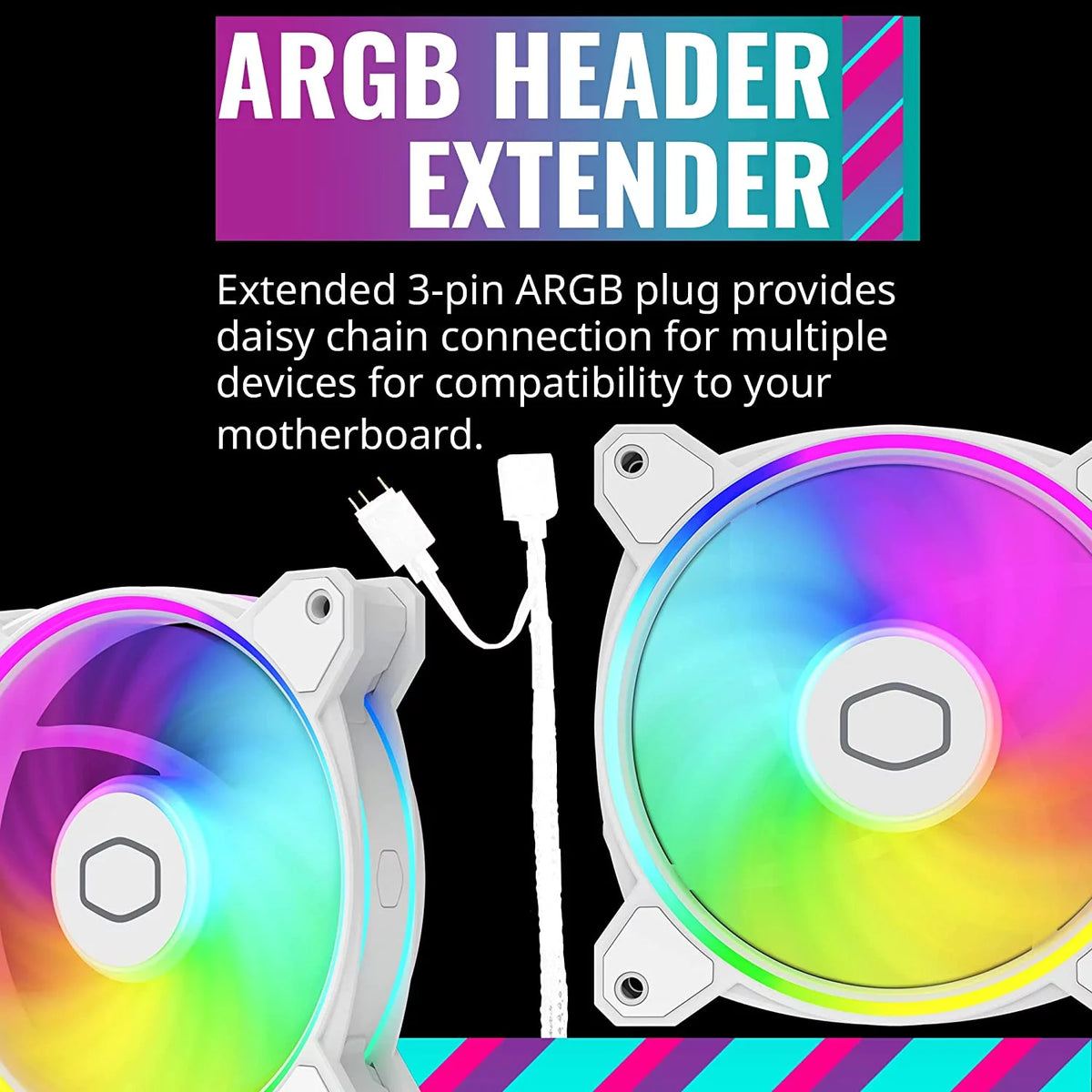 White 120mm ARGB PWM PC Case Fan A353467