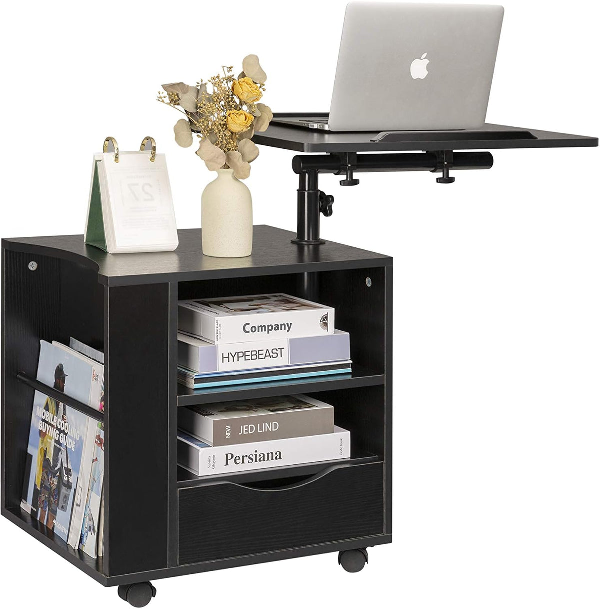 Black Wooden Nightstand with Drawers C81607