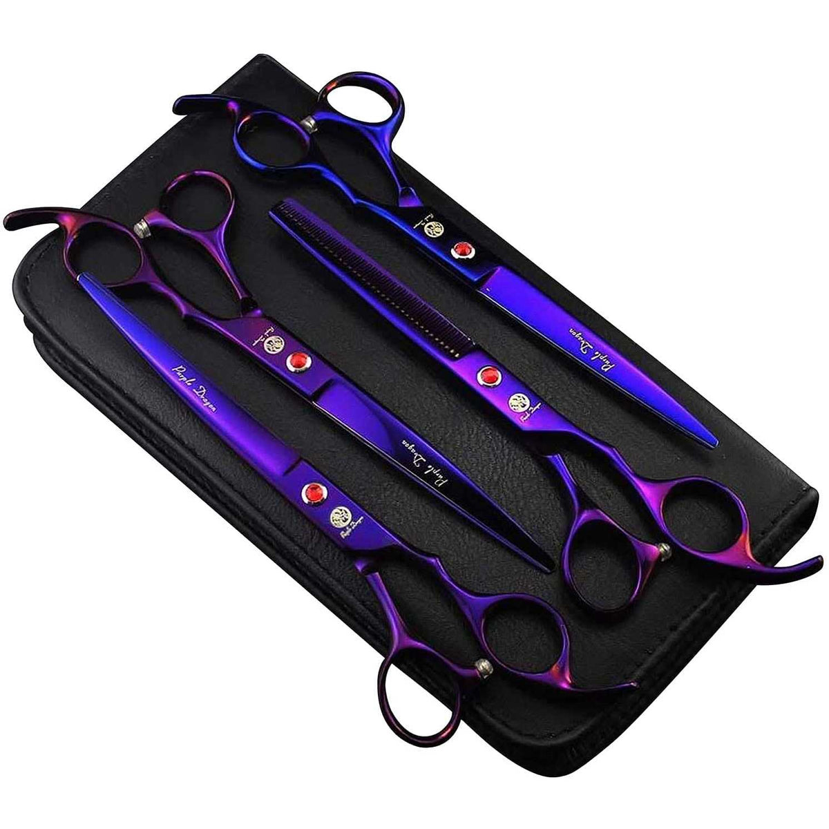 7.0 inch 4PCS Pet Grooming Scissors Kit Steel Straight Curved Thinning Blade K921547