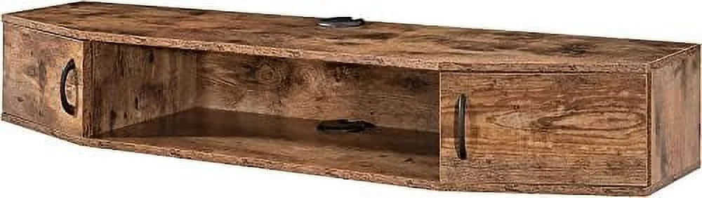 Black Floating Wall Mounted TV Stand with Door I185