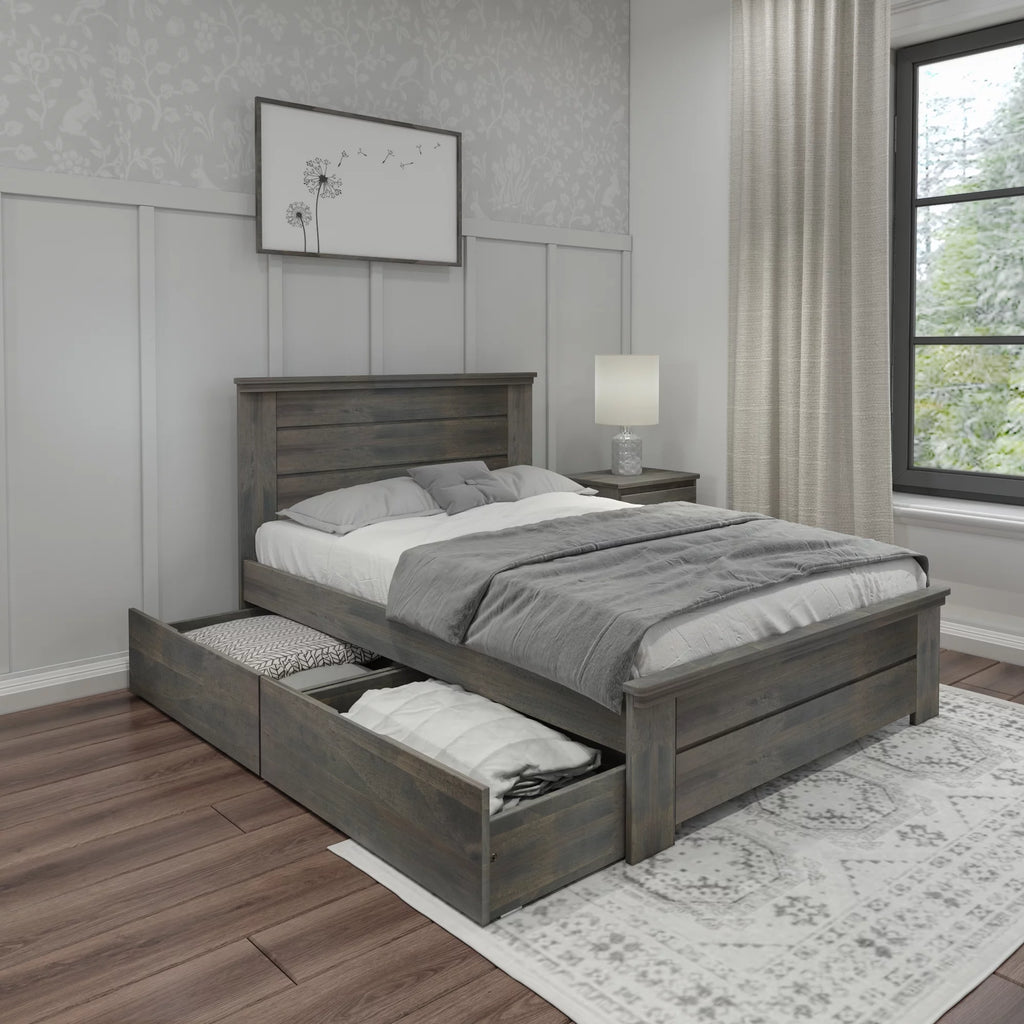 Full Size Wooden Platform Bed with Storage Drawers Q65772