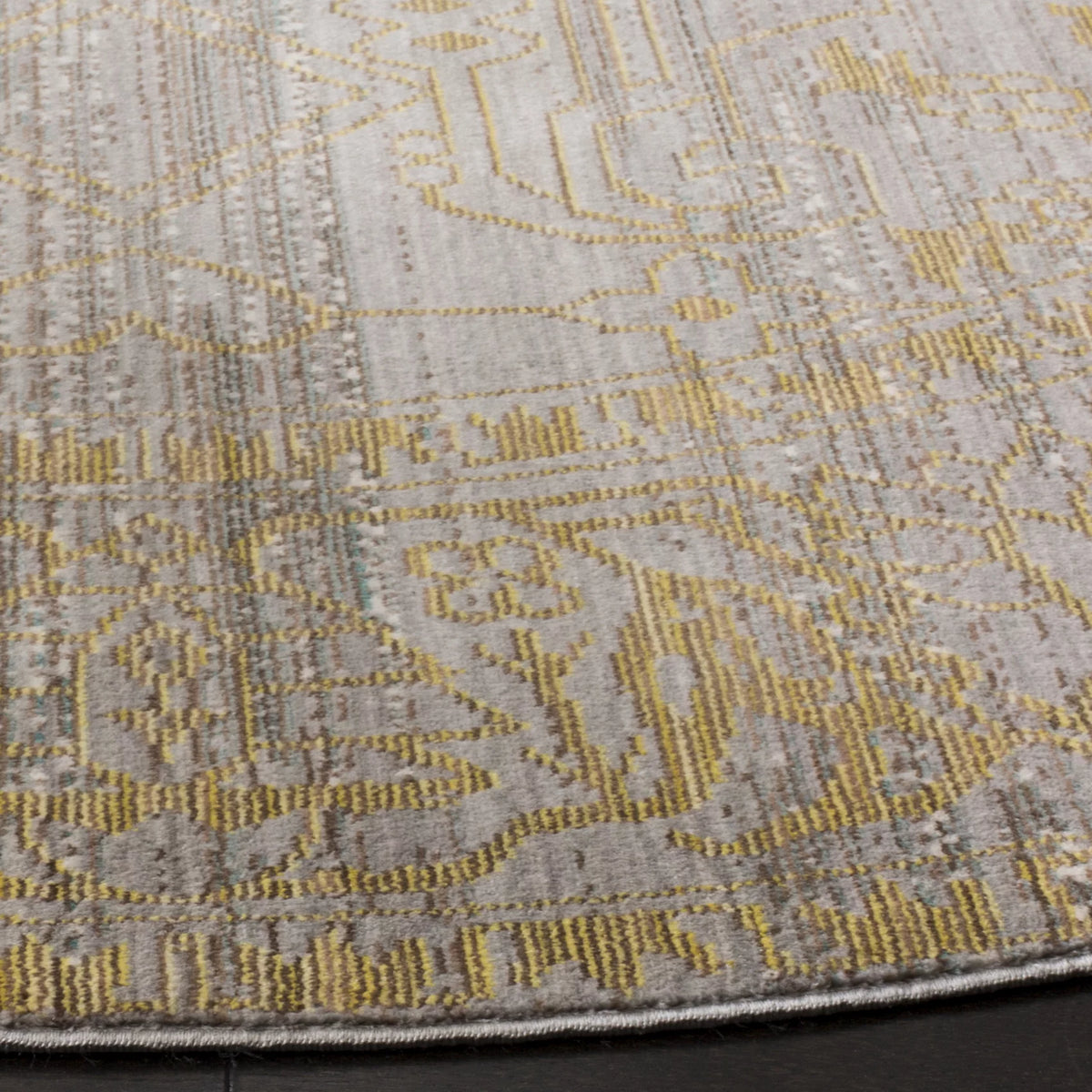 Grey/Gold Polyester Area Rug 3' x 5' S48060
