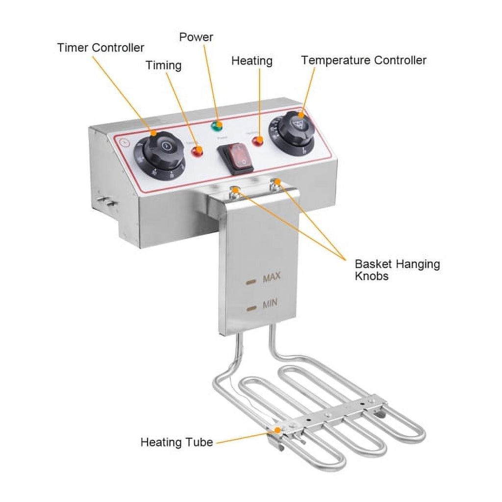 Stainless Steel Faucet Single Tank Deep Fryer 1700W U337