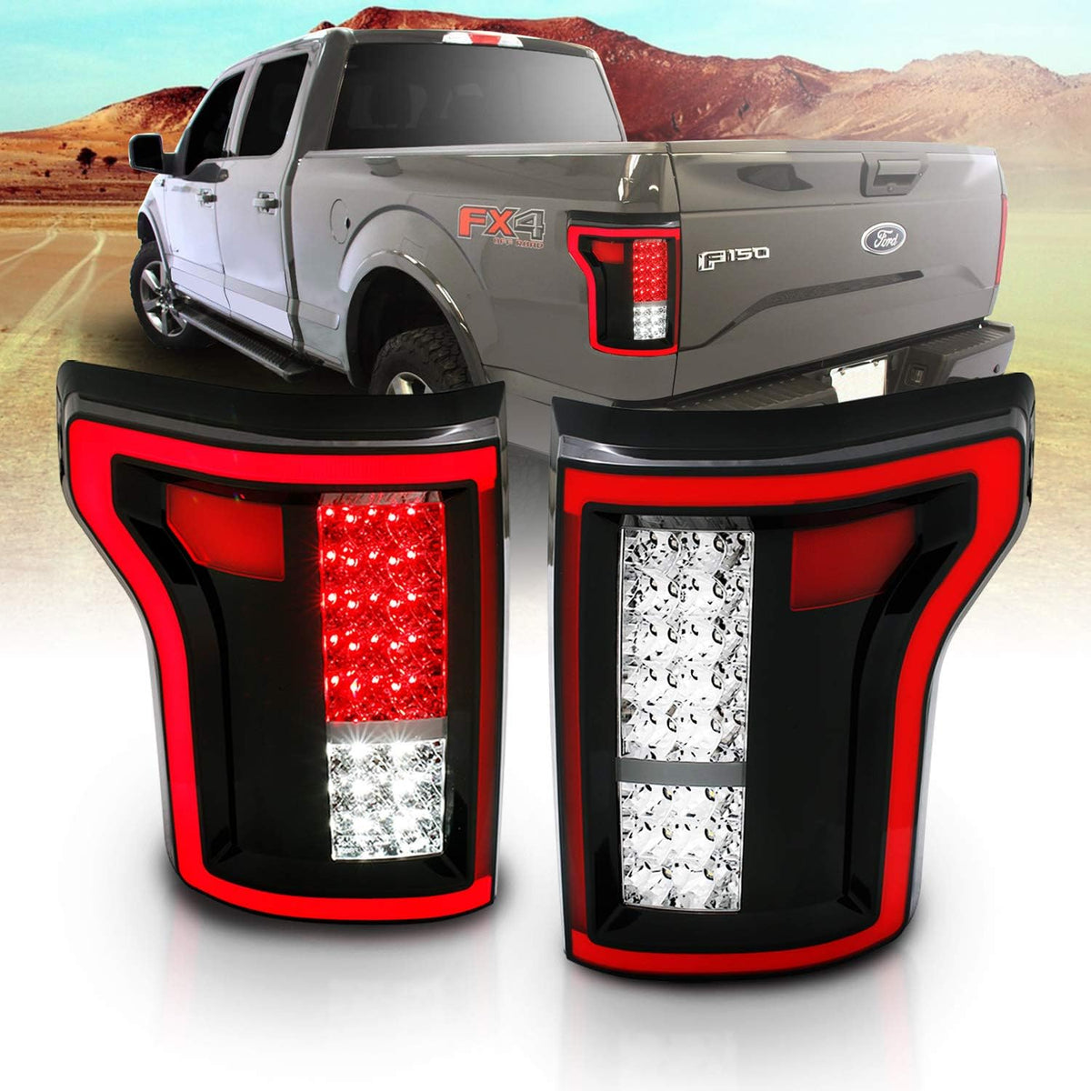 Full LED Dark Black Tail Lights Assembly Pair T963981