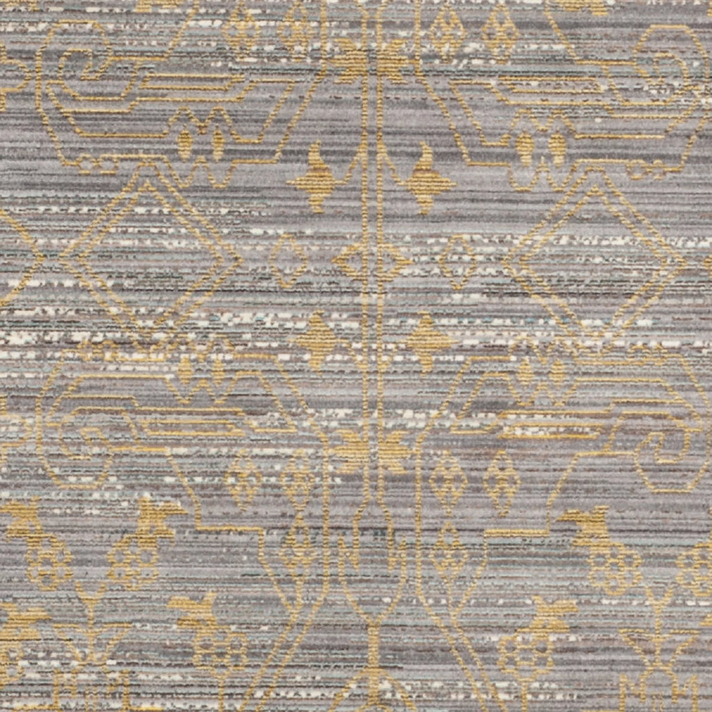 Grey/Gold Polyester Area Rug 3' x 5' S48060