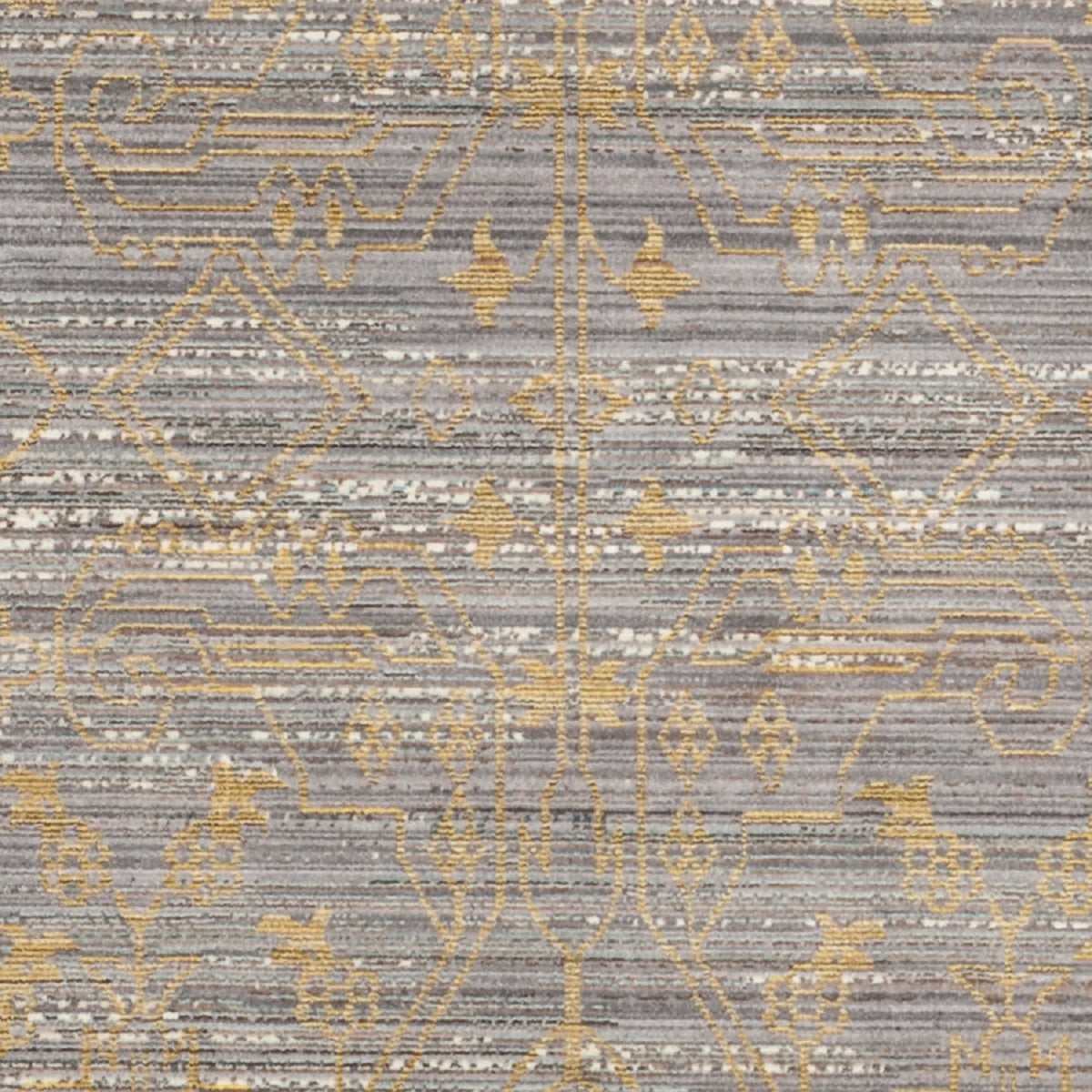 Grey/Gold Polyester Area Rug 3' x 5' S48060