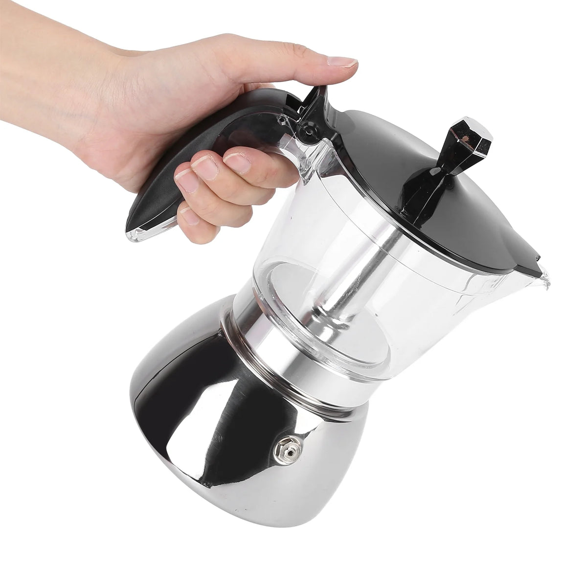Cafetera Espresso Moka de Acero Inoxidable, 6 Tazas A749178