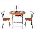 3 Piece Dining Set with Metal Frame (Brown) B8158