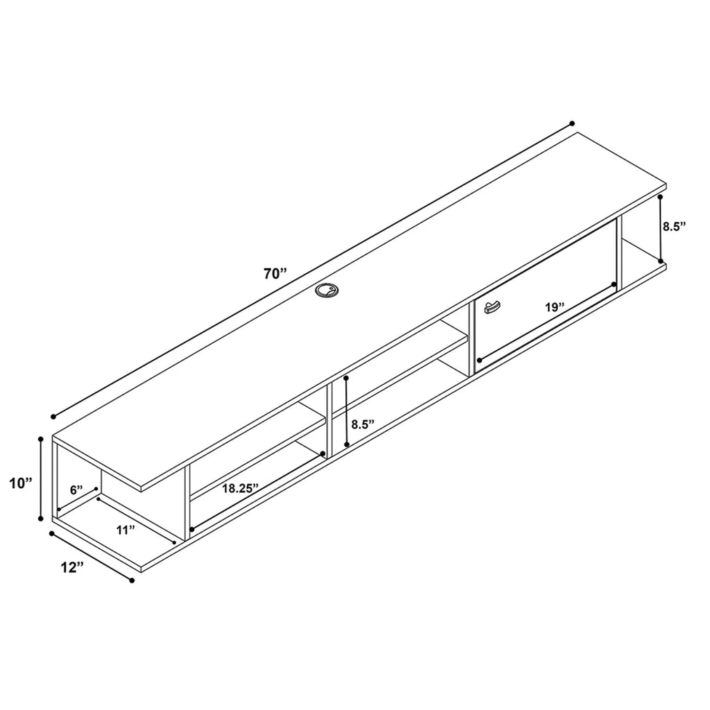 Wall Mounted Media Console with Door F991212