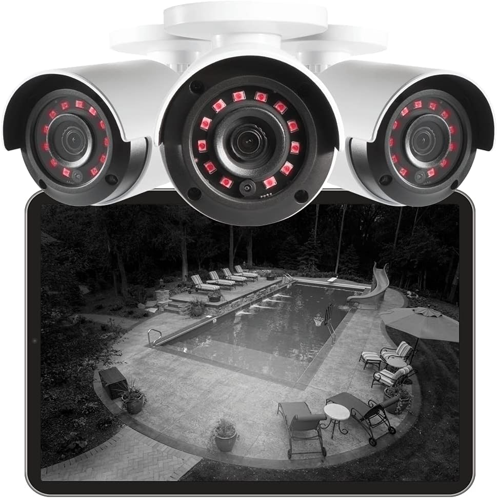 1080p HD 6 Camera 8-Channel Wired Security Camera System with 1TB DVR W737727