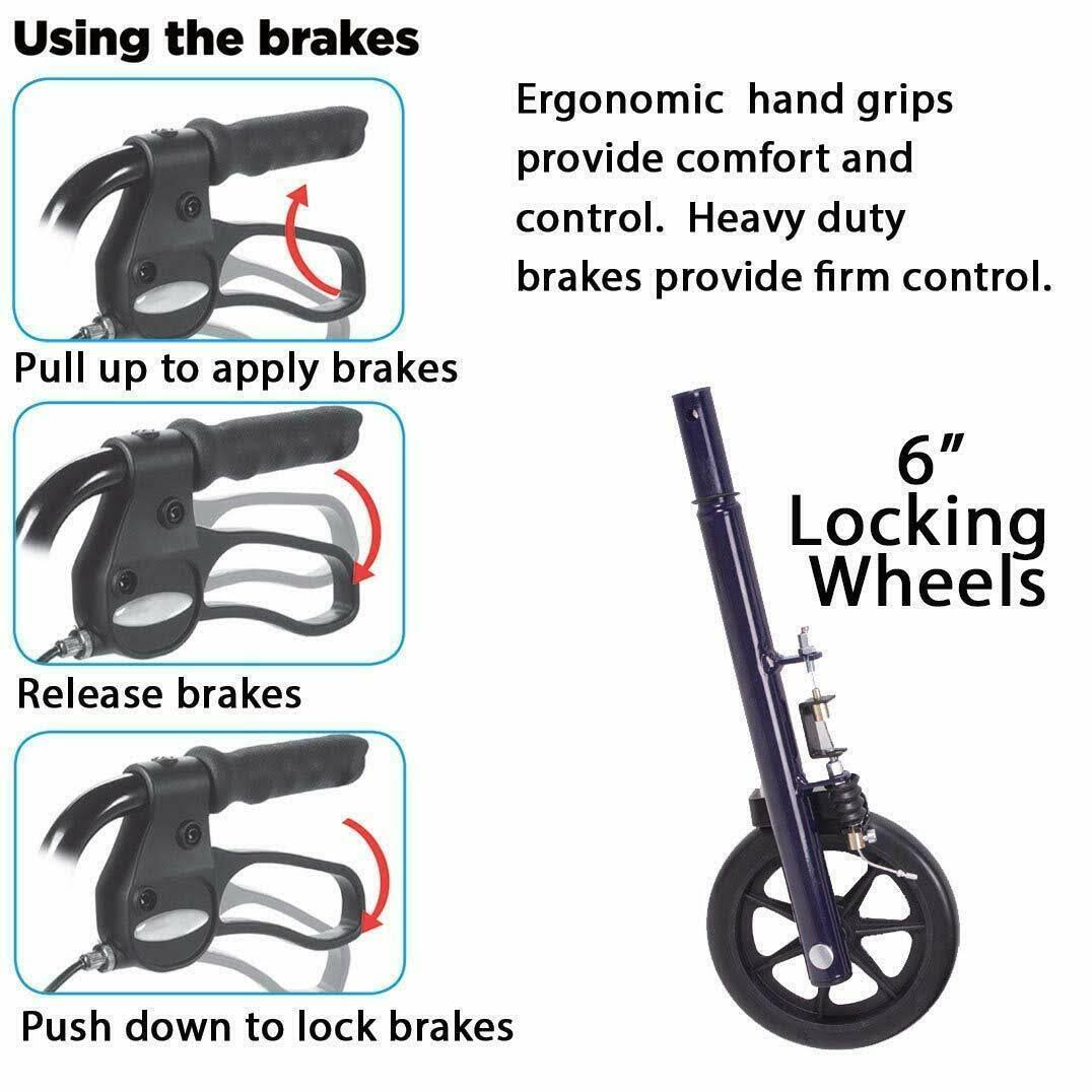 Pink Aluminum Rolling Walker U7440