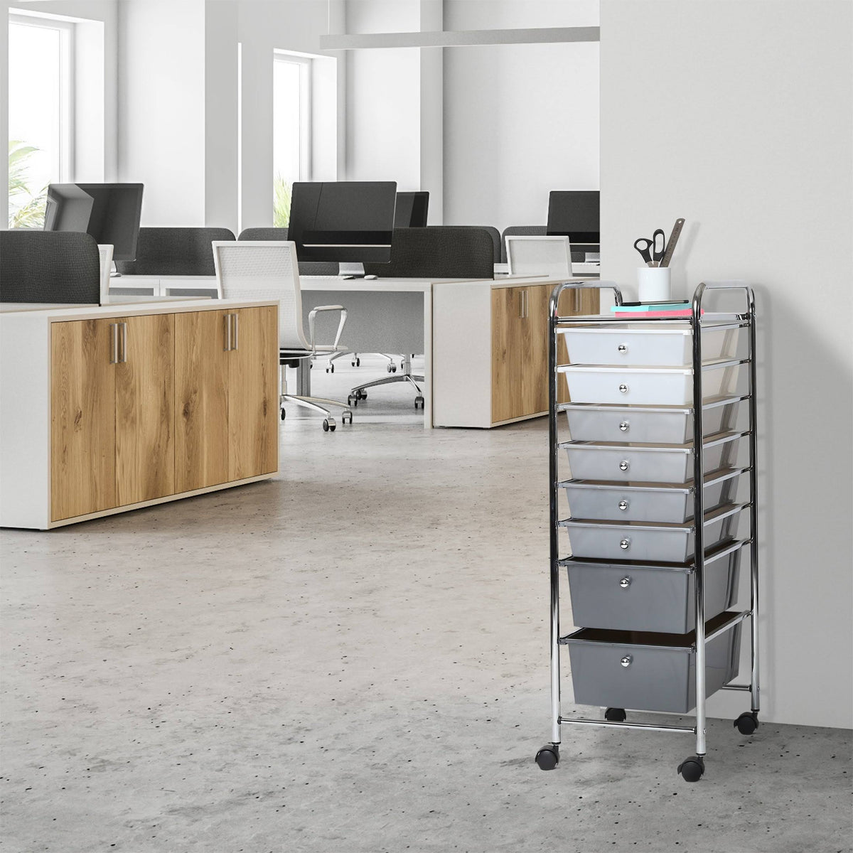 8 Drawer Storage Bin Organizer Cart L825
