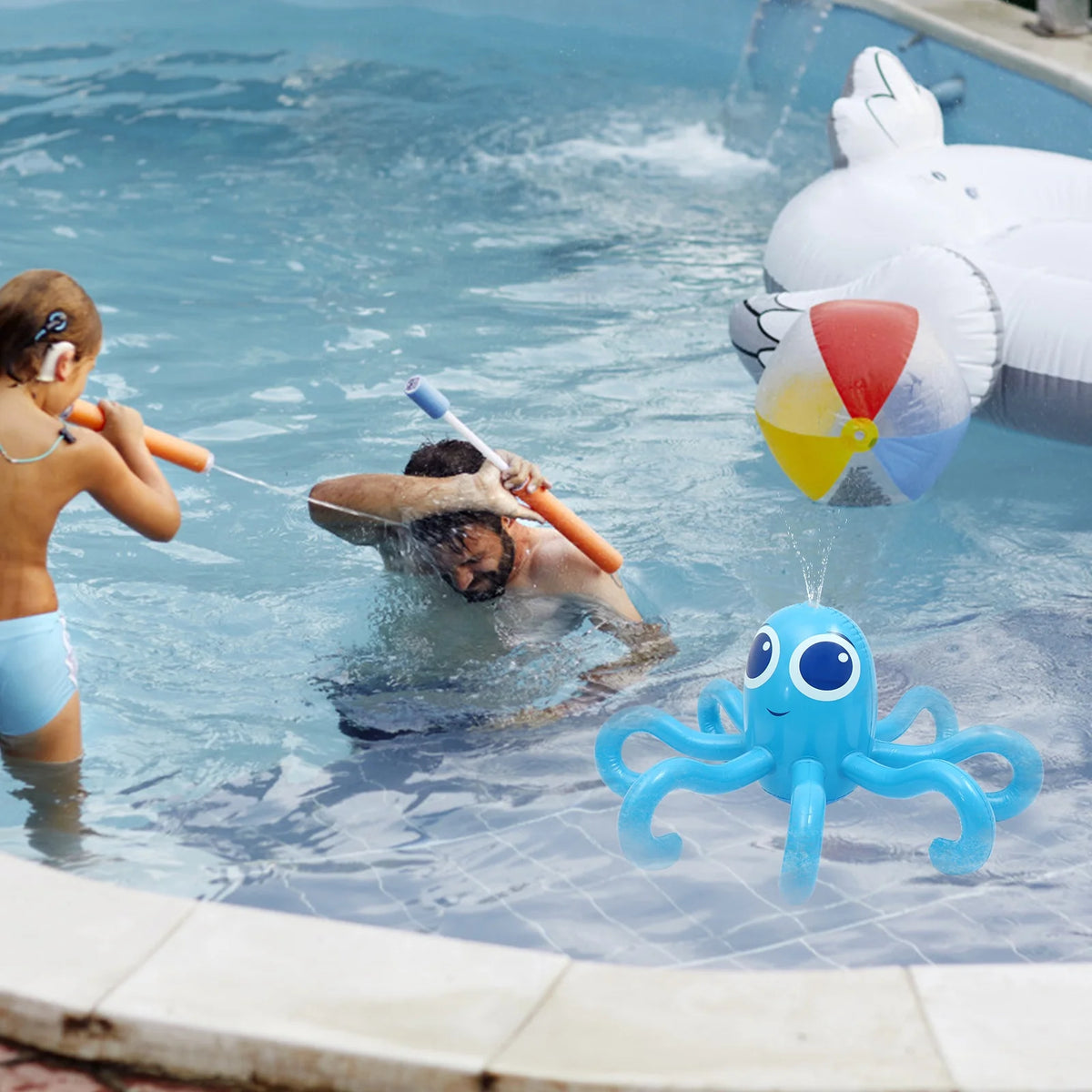 Inflatable Octopus Toy Water Park Sprinkler Plaything Children’s Toys Animal Summer O5630