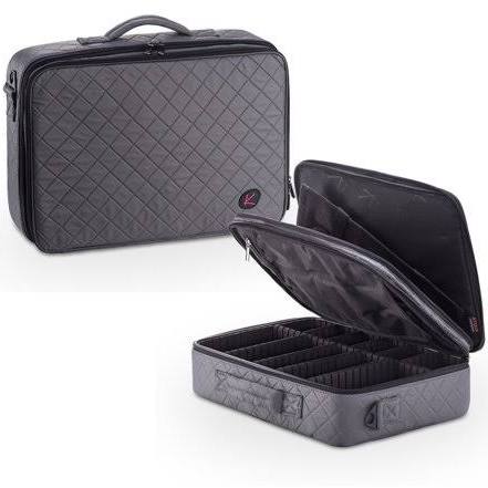 Grey Makeup Case Cosmetic Travel Storage Organizer Bag with Dividers R365