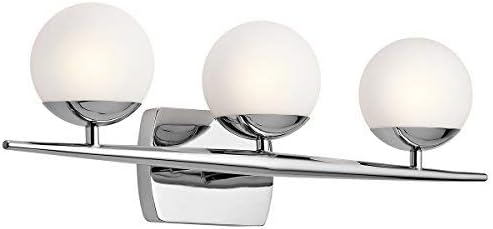 Chrome 4 Light Halogen Vanity Light with Satin Etched Cased Opal Glass W53213