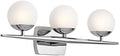 Chrome 4 Light Halogen Vanity Light with Satin Etched Cased Opal Glass W53213