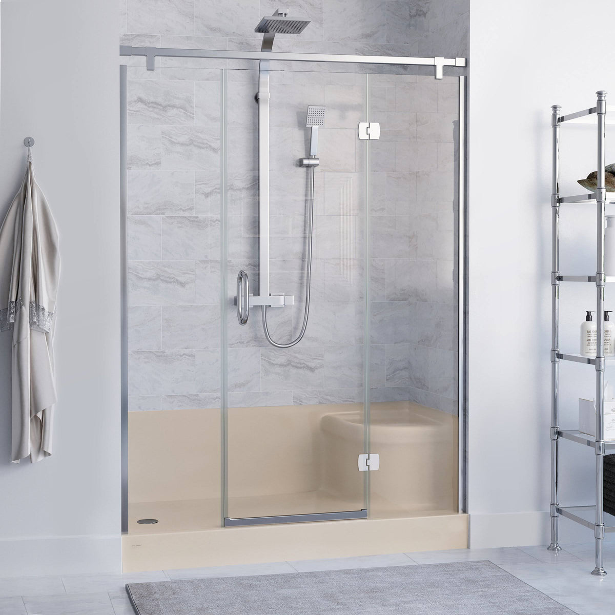 Biscuit Single Threshold Shower Base F59633