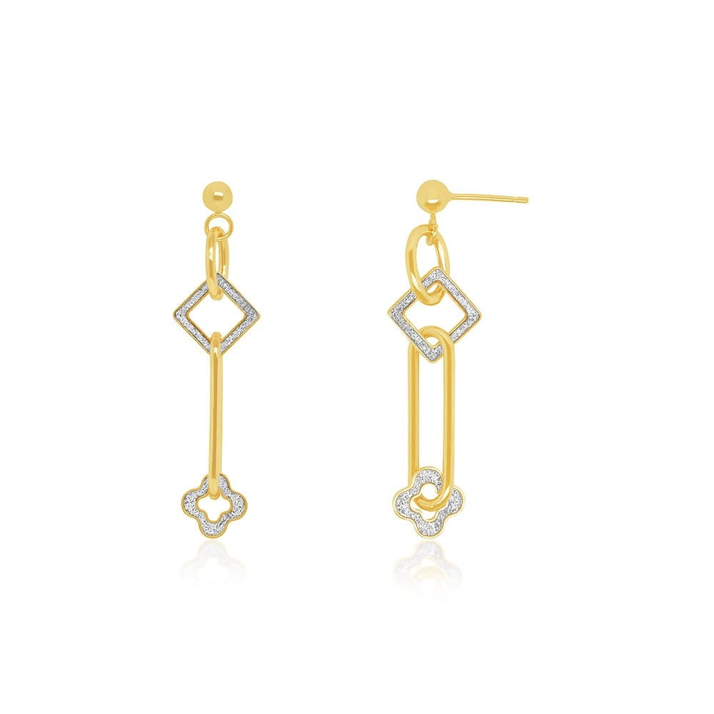 9k Yellow Gold Drop & Dangle Earrings S42088