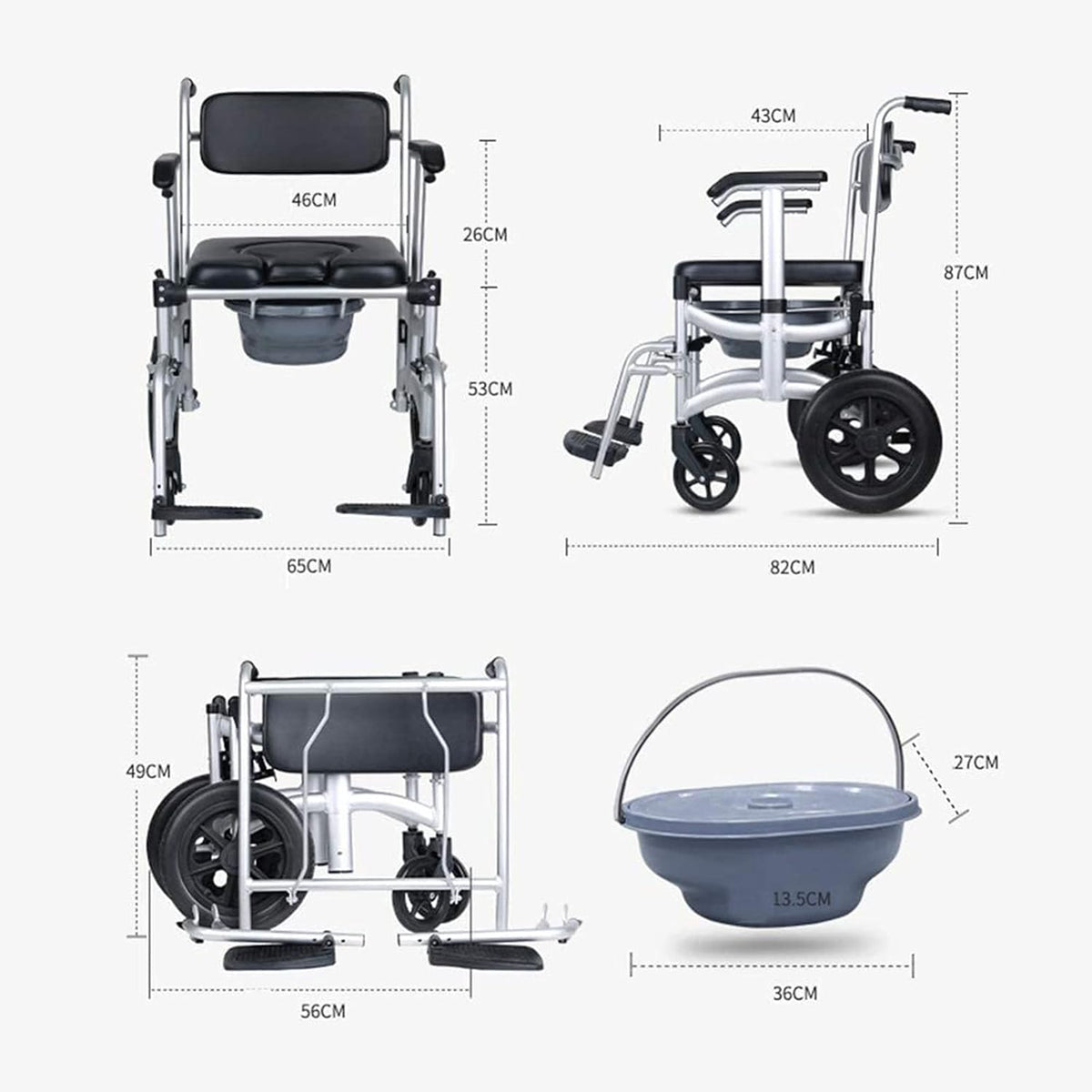 Folding Wheelchair Commode Toilet Chair Y697679