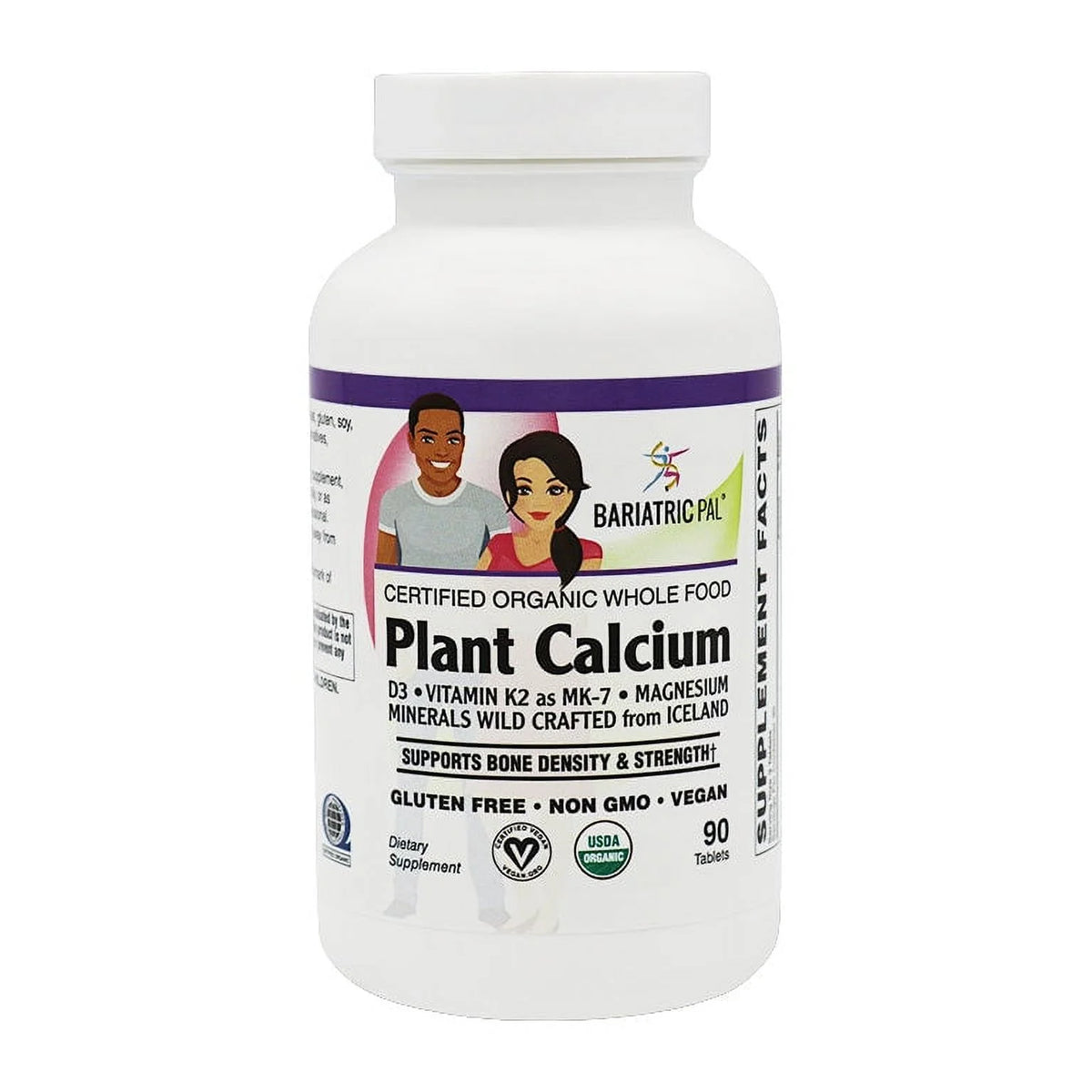 90 Tablets Algae Based Calcium 1,000 mg Tablets with Magnesium, D3, and K2 U924