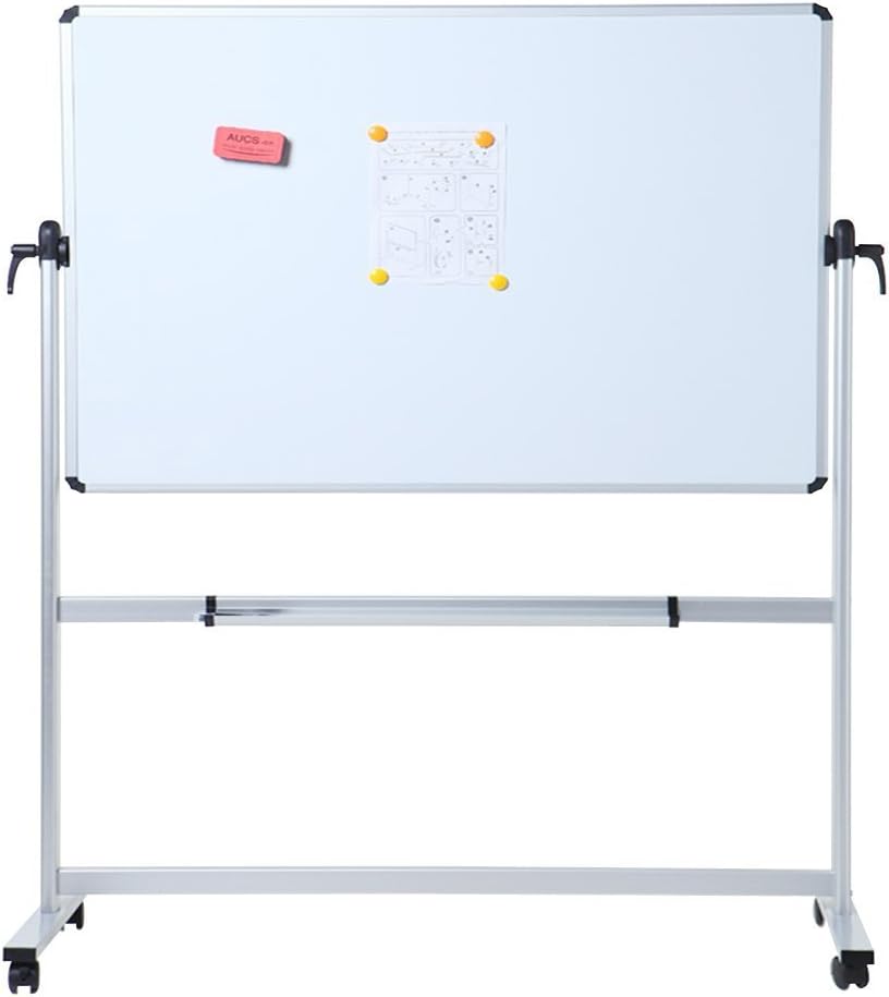 Double-Sided Magnetic Mobile Whiteboard 72 x 40 Inches with Aluminium Frame and Stand W373512