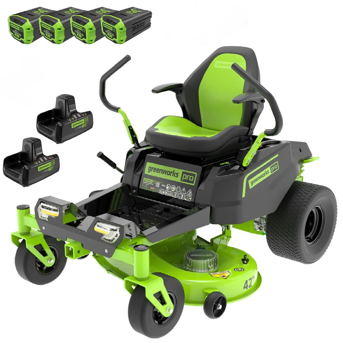 60V 42" Electric Zero Turn Mower with 8 Ah Batteries P287693