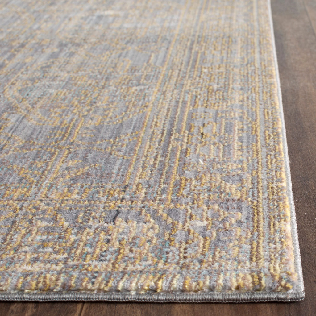 Grey/Gold Polyester Area Rug 3' x 5' S48060