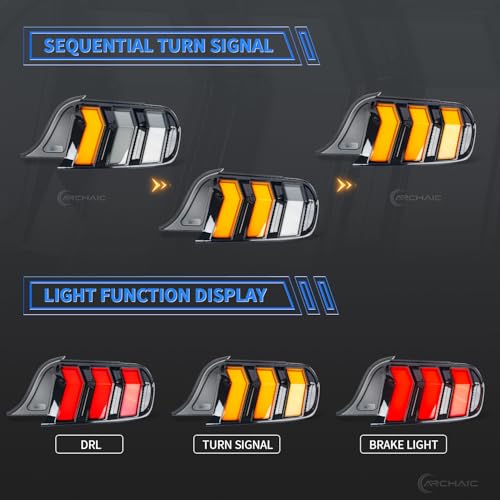 Colorful Tail Lights Assembly with Sequential Turn Signal H86776