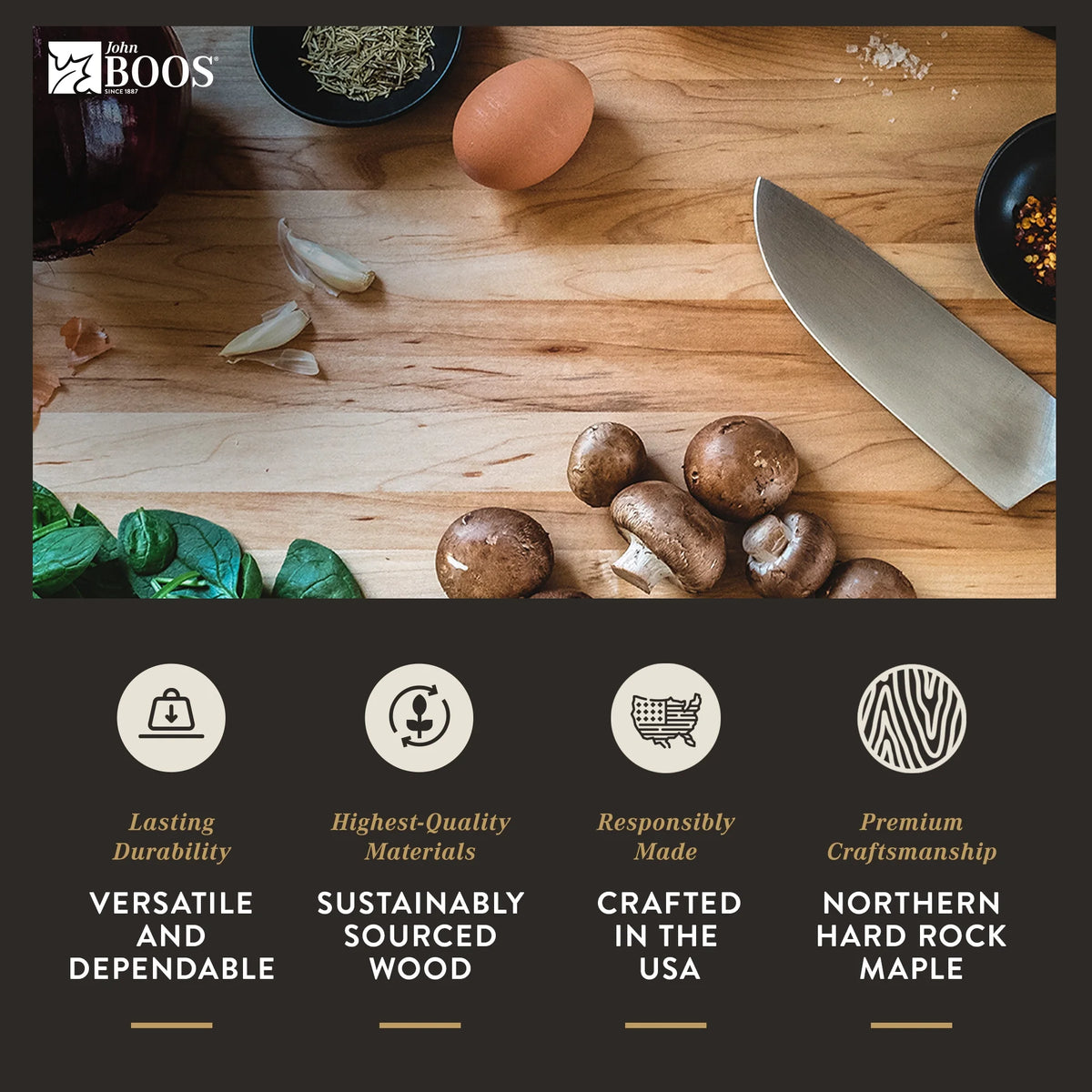 Maple Wood Cutting Board 24" x 18" x 2.25" O307