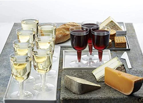 Clear 5.5-Ounce Disposable Hard Plastic Wine Glasses Z88257