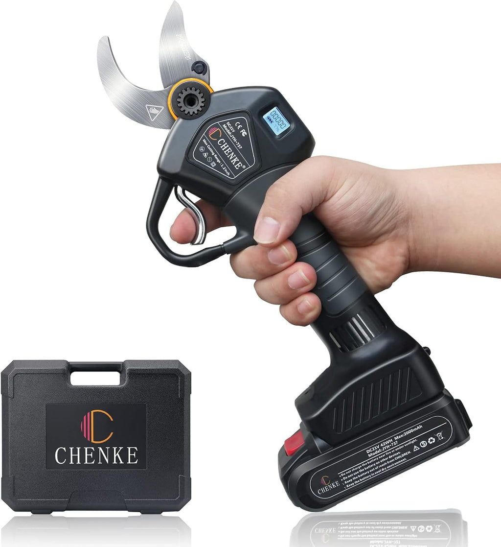 Electric Pruning Shears with 2 Pack Backup Rechargeable 2Ah Lithium Battery 30mm Max Cutting Diameter V26609